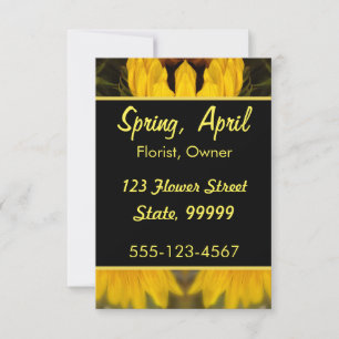 Tarjeta Pequeña Personalizado Golden Sunflower cálido