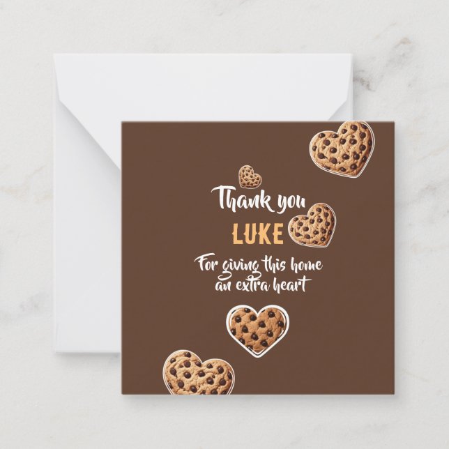 Tarjeta Pequeña Personalizado Gracias diseño de corazones de galle (Anverso)
