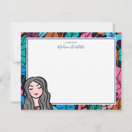Tarjeta Pequeña Personalizado Gray Hair Lady Personal