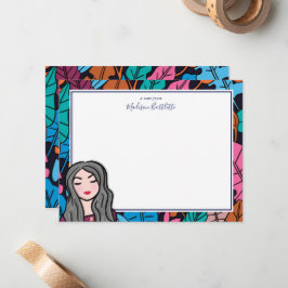 Tarjeta Pequeña Personalizado Gray Hair Lady Personal