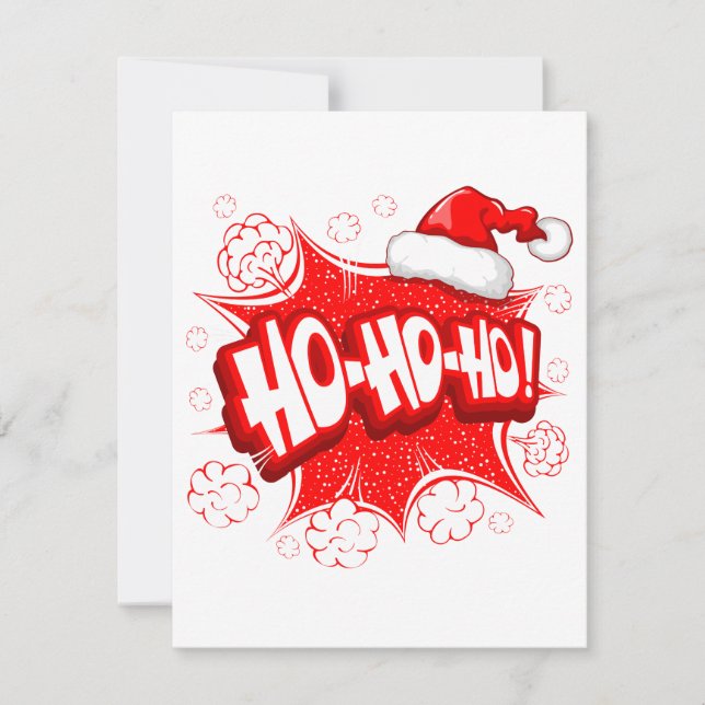 Tarjeta Pequeña Personalizado Ho Ho Ho Ho Navidades rojos de Santa (Anverso)