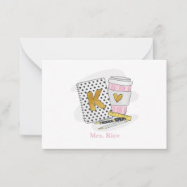 Tarjeta Pequeña Personalizado maestro de jardín de infancia blanco