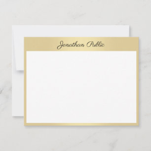 Tarjeta Pequeña Personalizado manuscrito dorado Texto personalizad