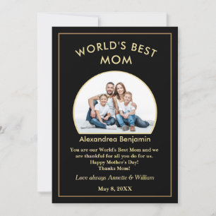 Tarjeta Pequeña Personalizado mejor foto de madre madre de familia