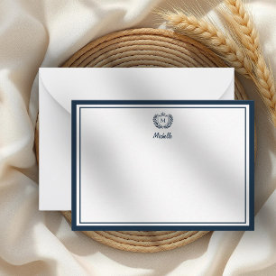 Tarjeta Pequeña Personalizado mínimo Monograma Nombre Escudo real