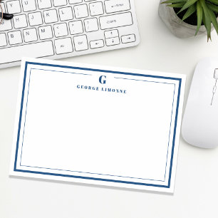 Tarjeta Pequeña Personalizado Monograma Naval Estacionamiento de l
