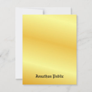 Tarjeta Pequeña Personalizado Monogramado de la caligrafía Gold Lo