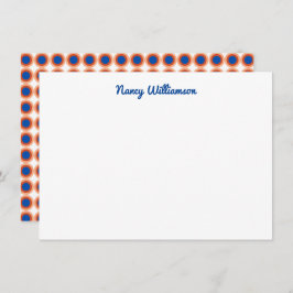 Tarjeta Pequeña Personalizado Naranja azul oscuro Maroon Retro Aña