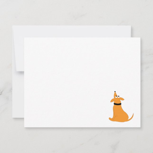 Tarjeta Pequeña Personalizado naranja perro Perro perro Perro de c (Anverso)