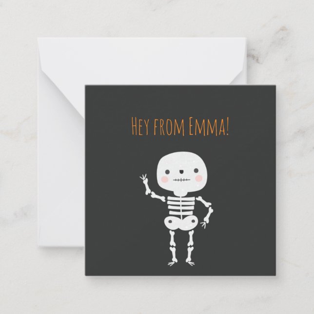 Tarjeta Pequeña Personalizado personalizada Fun Halloween Skeleton (Anverso)