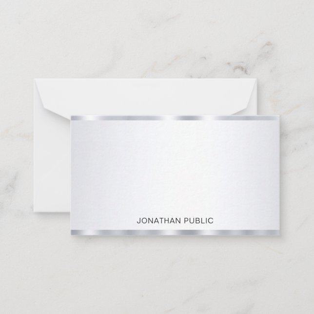 Tarjeta Pequeña Personalizado personalizado elegante de aspecto pl (Anverso)