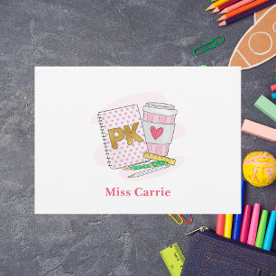 Tarjeta Pequeña Personalizado Prekindergarten Café para portátil d