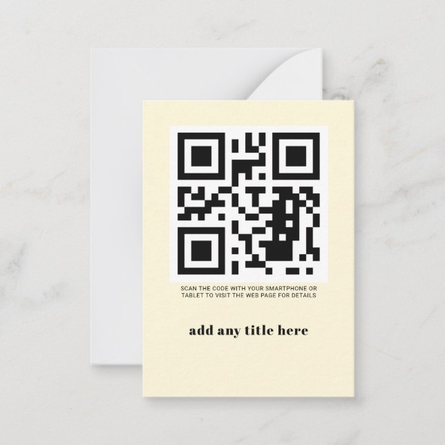 Tarjeta Pequeña Personalizado QR Code Modern Trendy (Anverso)