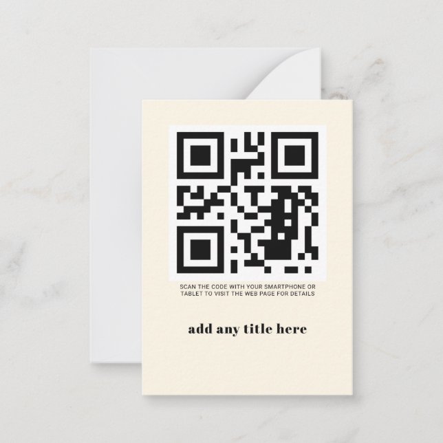 Tarjeta Pequeña Personalizado QR Code Modern Trendy (Anverso)