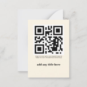Tarjeta Pequeña Personalizado QR Code Modern Trendy