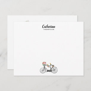 Tarjeta Pequeña Personalizado Romántico Flores de Bicicleta Vintag