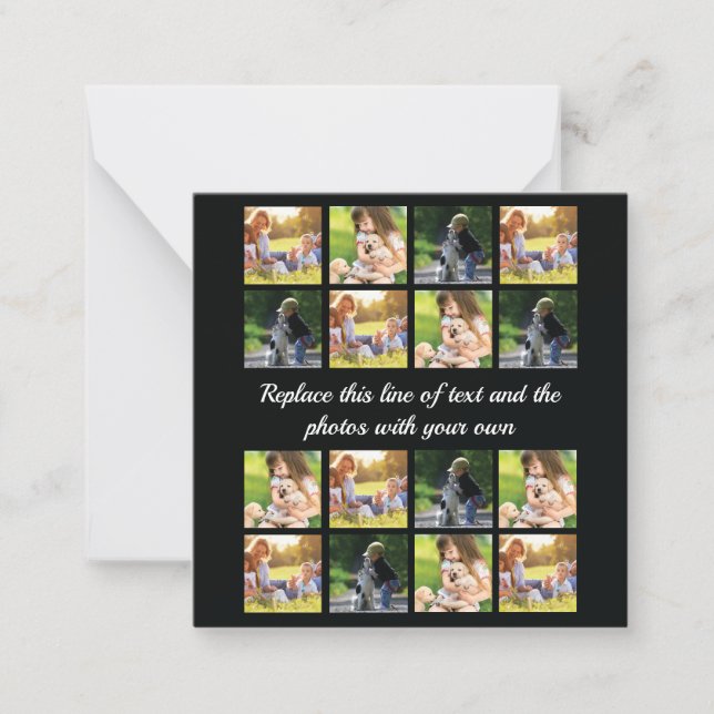 Tarjeta Pequeña Personalizar el collage de fotografías y la tarjet (Anverso)