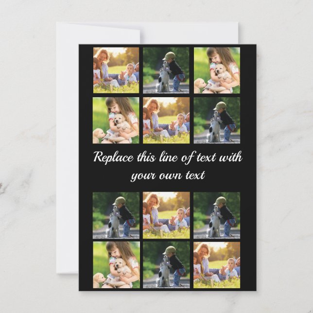 Tarjeta Pequeña Personalizar el collage de fotos y el Funda de tex (Anverso)