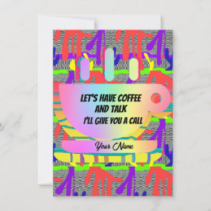 Tarjeta Pequeña Personalizar Tomemos café y hablemos