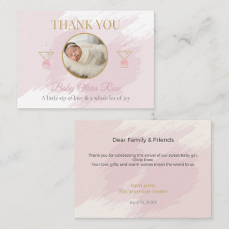 Tarjeta Pequeña Personalized Baby Thank You Cards with Photo