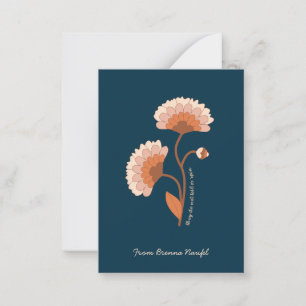 Tarjeta Pequeña Personalized Bible Verse Retro Floral Christian
