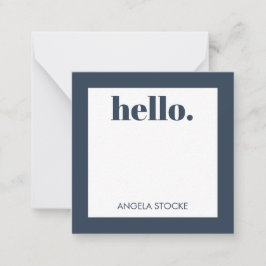 Tarjeta Pequeña Personalized Blue Retro Flower