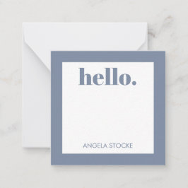 Tarjeta Pequeña Personalized Blue Retro Flower