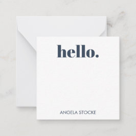 Tarjeta Pequeña Personalized Blue Retro Flower