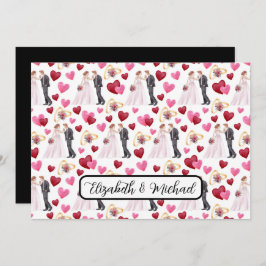 Tarjeta Pequeña Personalized Bride & Groom Wedding Note Card