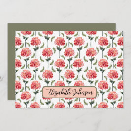 Tarjeta Pequeña Personalized Chrysanthemum Botanical Note Card