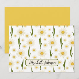 Tarjeta Pequeña Personalized Daisy Floral Botanical Note Card