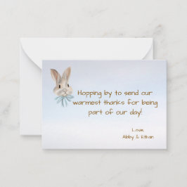 Tarjeta Pequeña Personalized Easter Bunny Thank You Card
