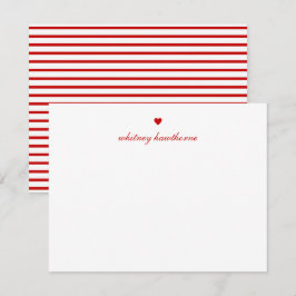 Tarjeta Pequeña Personalized Elegant Script Red Heart