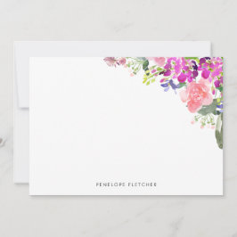 Tarjeta Pequeña Personalized Elegant Watercolor Floral 