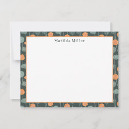 Tarjeta Pequeña Personalized Floral Note Card