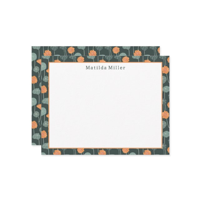 Tarjeta Pequeña Personalized Floral Note Card (Anverso/Reverso In Situ)