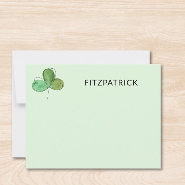 Tarjeta Pequeña Personalized Green Shamrock Irish Family Name (Subido por el creador)