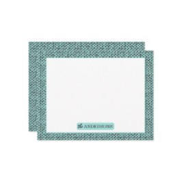 Tarjeta Pequeña Personalized Knit Pattern Note Card