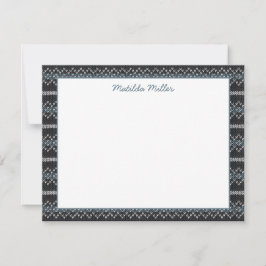 Tarjeta Pequeña Personalized Knit Pattern Note Card