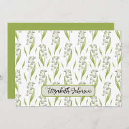 Tarjeta Pequeña Personalized Lily of the Valley Floral Note Card