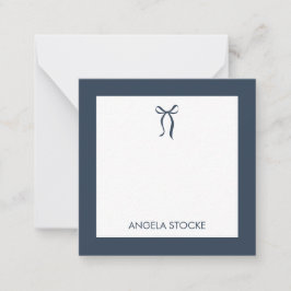 Tarjeta Pequeña Personalized Name Blue Bow