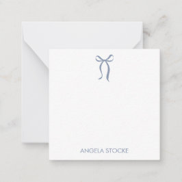 Tarjeta Pequeña Personalized Name Dusty Blue Bow