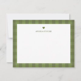 Tarjeta Pequeña Personalized Name Green Heart