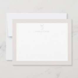 Tarjeta Pequeña Personalized Name Neutral Bow