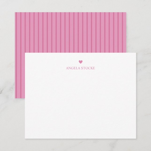 Tarjeta Pequeña Personalized Name Pink Heart (Anverso / Reverso)