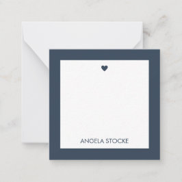 Tarjeta Pequeña Personalized Navy Blue Retro Flower