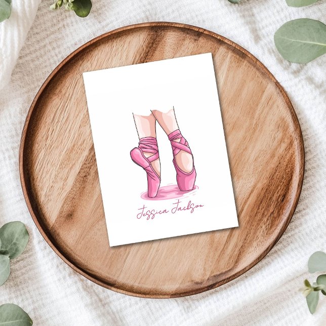 Tarjeta Pequeña Personalized Pink Ballet Pointe (Subido por el creador)