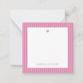 Tarjeta Pequeña Personalized Pink Stripe