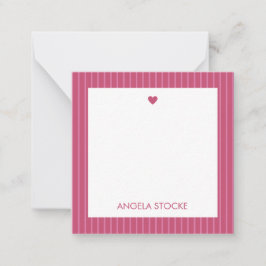 Tarjeta Pequeña Personalized Pink Stripe