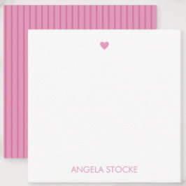 Tarjeta Pequeña Personalized Pink Stripe